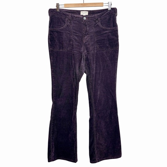 Pilcro Pants - Pilcro The Icon Flare Corduroy Pants Plum Womens Size 29 Mid Rise Boho Hippie